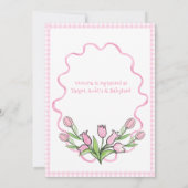 ピンクビアトリックスポッター動物テーマベビーシャワー 招待状 (裏面)