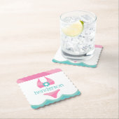 ピンクビキニ水着パーソナライズされた紙コースター ペーパーコースター (インサイチュ)