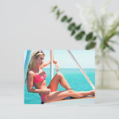 ピンクビキニ葉書 ポストカード (スタンド正面)