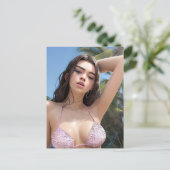 ピンクビキニ葉書 ポストカード (スタンド正面)