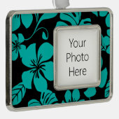 ピンクビキニ(ブラック/ティール（緑がかった色）) シルバープレートフレームオーナメント (右)