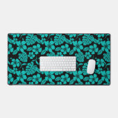 ピンクビキニ(ブラック/ティール（緑がかった色）) デスクマット (キーボード&マウス)