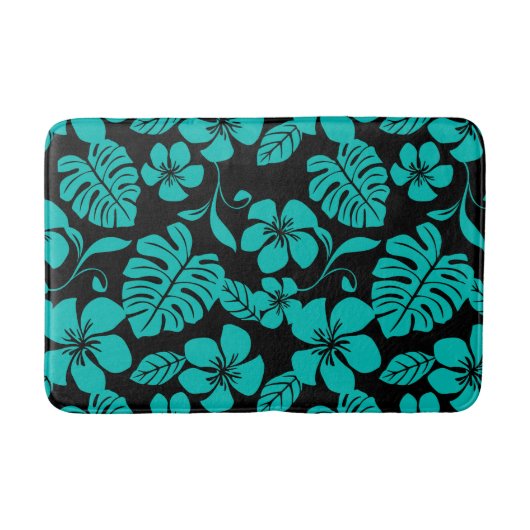 ピンクビキニ(ブラック/ティール（緑がかった色）) バスマット (正面)