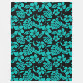 ピンクビキニ(ブラック/ティール(緑がかった色))フリースブランケット フリースブランケット (正面)