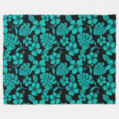 ピンクビキニ(ブラック/ティール(緑がかった色))フリースブランケット フリースブランケット (正面(横))