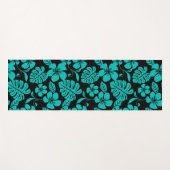 ピンクビキニ(ブラック/ティール（緑がかった色）) ヨガマット (正面(横))