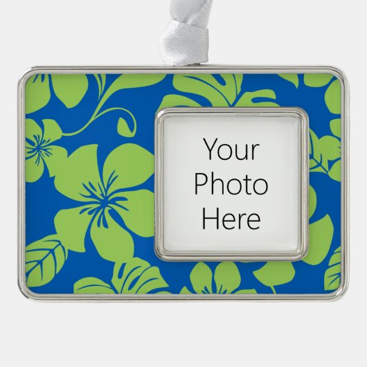 ピンクビキニ（青/緑） シルバープレートフレームオーナメント (正面)