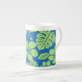 ピンクビキニ（青/緑）骨中国マグカップ ボーンチャイナマグカップ (正面右)