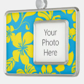 ピンクビキニ（青/黄） シルバープレートフレームオーナメント (左)