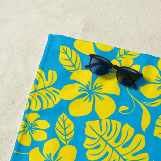 ピンクビキニ（青/黄） ビーチタオル (インサイチュ)