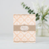 ピンクビクトリアダマスク披露宴カード エンクロージャーカード (スタンド正面)