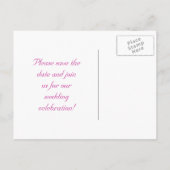 ピンクビクトリアンと黄色のバラは日付カードを保存 案内ポストカード (裏面)