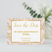 ピンクビクトリアンのエレガント金ゴールド 出欠カード (スタンド正面)