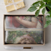 ピンクビクトリアンのバラを持つ女性ロマンチック 薄葉紙 (ギフト)