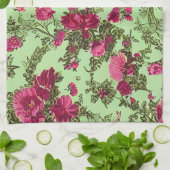 ピンクビクトリアンのバラ キッチンタオル (折り畳み)