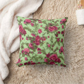 ピンクビクトリアンのバラ クッション (ブランケット)