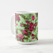 ピンクビクトリアンのバラ コーヒーマグカップ (正面左)