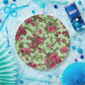 ピンクビクトリアンのバラ ペーパープレート (パーティー)