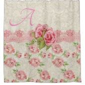 ピンクビクトリアンのフローラシャワー シャワーカーテン (正面)