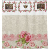 ピンクビクトリアンのフローラショーカーテン シャワーカーテン (正面)