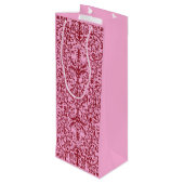 ピンクビクトリアンのモチーフ ワインギフトバッグ (裏面アングル)