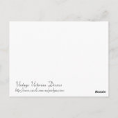 ピンクビクトリアンの弓でドレス ポストカード (裏面)