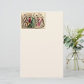 ピンクビクトリアンの弓でドレス 便箋 (スタンド正面)