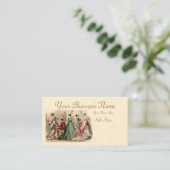 ピンクビクトリアンの弓の名刺を付けたドレス 名刺 (スタンド正面)