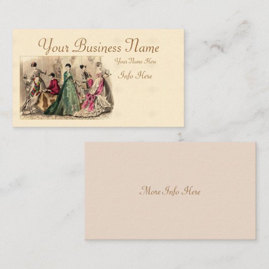 ピンクビクトリアンの弓の名刺を付けたドレス 名刺 (正面/裏面)