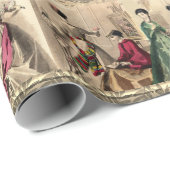 ピンクビクトリアンの弓ラッピング紙付きドレス ラッピングペーパー (ロールコーナー)