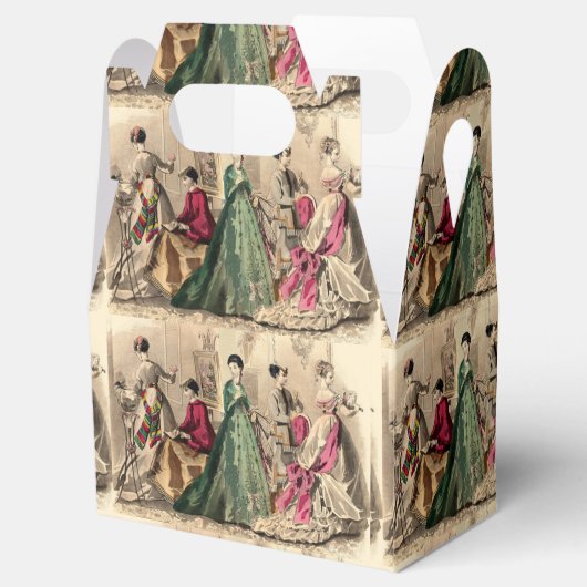 ピンクビクトリアンの弓箱のドレス フェイバーボックス (オープン)