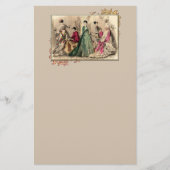 ピンクビクトリアンの文房具を着たドレス 便箋 (正面)