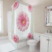 ピンクビクトリアンの白フローラショーカーテン シャワーカーテン (インサイチュ)