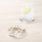 ピンクビクトリアンの開花アーモンド砂岩 コースター (側面)
