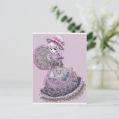 ピンクビクトリアンアニメガールゴシックロリータヴィンテージ ポストカード (スタンド正面)