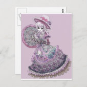 ピンクビクトリアンアニメガールゴシックロリータヴィンテージ ポストカード (正面/裏面)