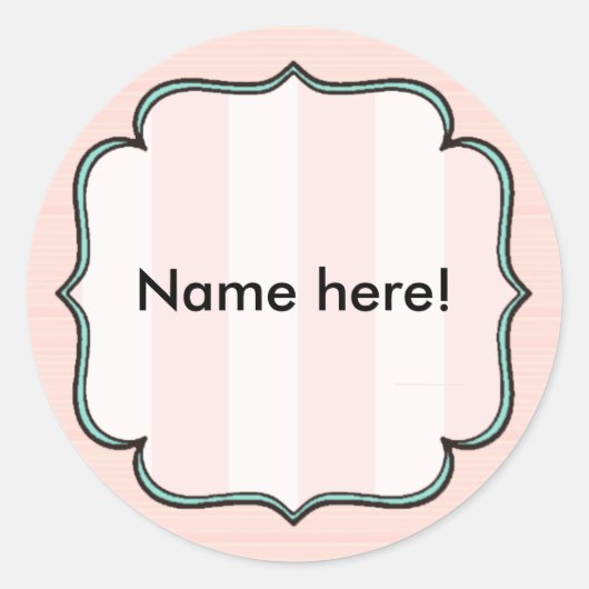 ピンクビクトリアンカスタムステッカー ラウンドシール (正面)