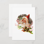 ピンクビクトリアンサンタクロース 招待状 (正面/裏面)