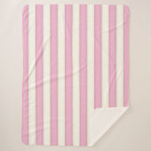 ピンクビクトリアンストライプコテージスタイル シェルパブランケット (正面)