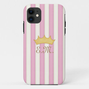 ピンクビクトリアンストライププリンセス iPhone 11 ケース