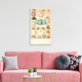 ピンクビクトリアンティーサービスヴィンテージウォールアート キャンバスプリント (インサイチュ (リビング))