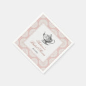 ピンクビクトリアンハイティーパーティー スタンダードカクテルナプキン (角)