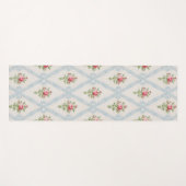 ピンクビクトリアンバラとブルーリボンラティス ヨガマット (正面(横))