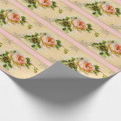 ピンクビクトリアンバラ ラッピングペーパー (角)