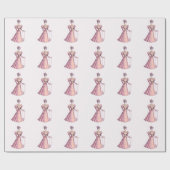 ピンクビクトリアンファッション ラッピングペーパー (フラット)