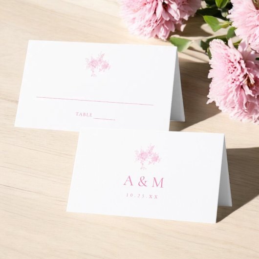ピンクビクトリアンフローラ結婚の折り畳み座席表 プレイスカード