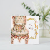 ピンクビクトリアンローズティーパーティー 招待状 (スタンド正面)