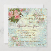 ピンクビクトリアンローズティーパーティー 招待状 (裏面)