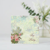 ピンクビクトリアンローズティーパーティー 招待状 (スタンド正面)