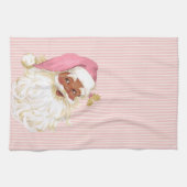 ピンクビクトリアンヴィンテージサンタクロース キッチンタオル (横)